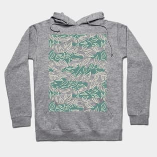 Minimalist Leaf Line Art Illustration as a Seamless Surface Pattern Design Hoodie